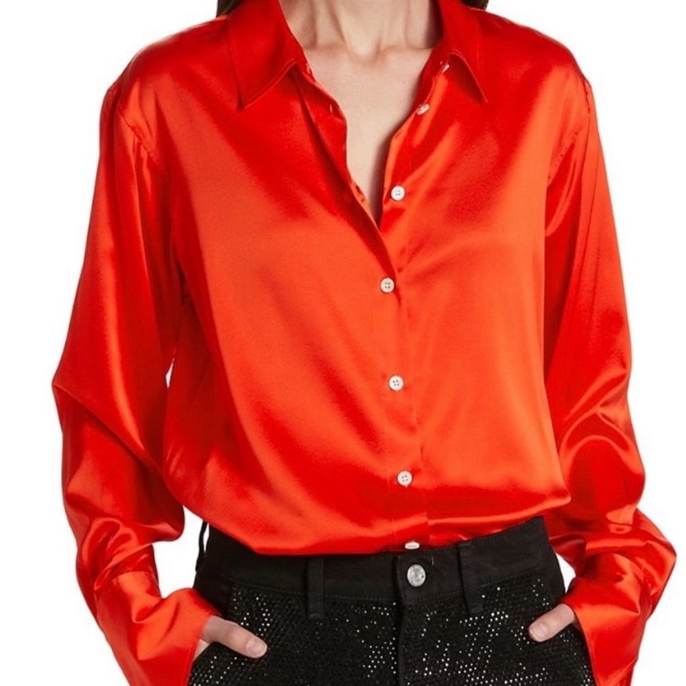 FRAME - The Standard Shirt In Bright Red - Size S - NWOT!
